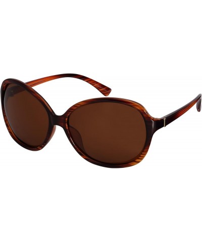 Women's Stylish Oval Frame Sunglasses with Polarized Lens 31875-P Brown sd2 $11.12 Oval