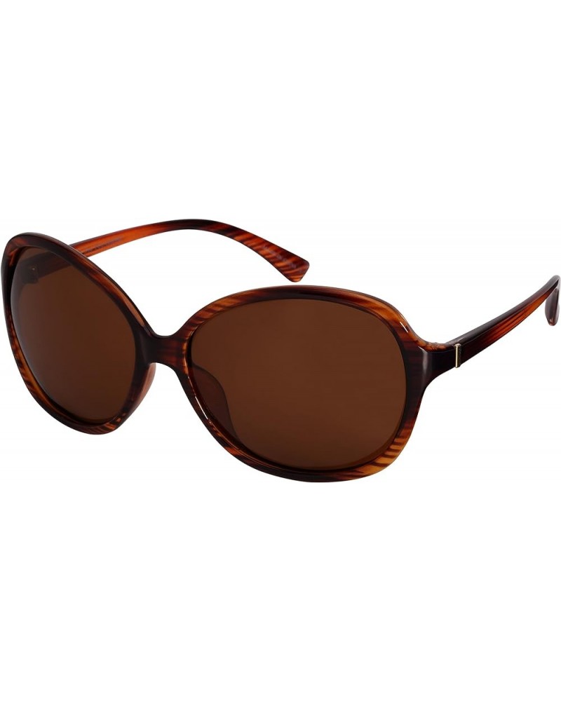 Women's Stylish Oval Frame Sunglasses with Polarized Lens 31875-P Brown sd2 $11.12 Oval