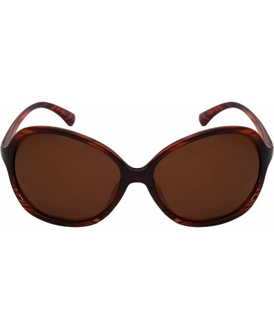 Women's Stylish Oval Frame Sunglasses with Polarized Lens 31875-P Brown sd2 $11.12 Oval