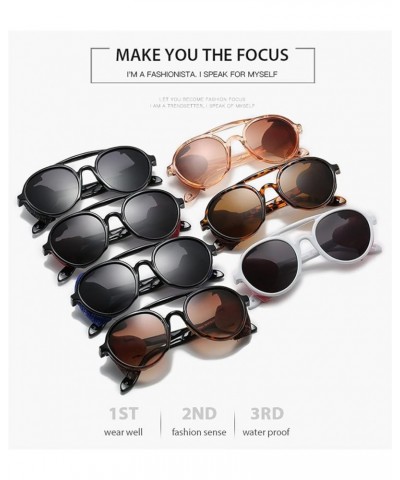 Retro Round Frame Punk Men and Women Sunglasses Vacation Outdoor Fashion Decorative Sunglasses Gift (Color : C, Size : 1) 1A ...