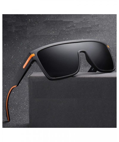 TR90 sunglasses personality big frame sunglasses men TAC1.1 trend driving polarized sunglasses Gray & Orange $6.56 Designer