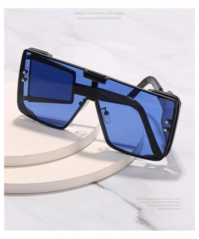 Large Frame Men's Cycling Square Sunshade Sunglasses (Color : A, Size : Medium) Medium E $21.92 Designer