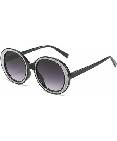 Round Frame Outdoor Vacation Fashion Sunglasses for Women (Color : D, Size : 1) 1 D $14.87 Designer