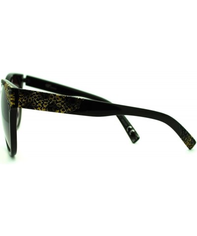 High Fashion Sunglasses Womens Round Butterfly Frame Designer Quality Black Gold brown smoke $9.46 Butterfly