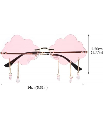 2 PCS Cloud Sunglasses Rimless raindrop sunglasses disco sunglasses cloud tassel glasses Cloud Eyeglasses Tassel Pinkx3pcs $7...