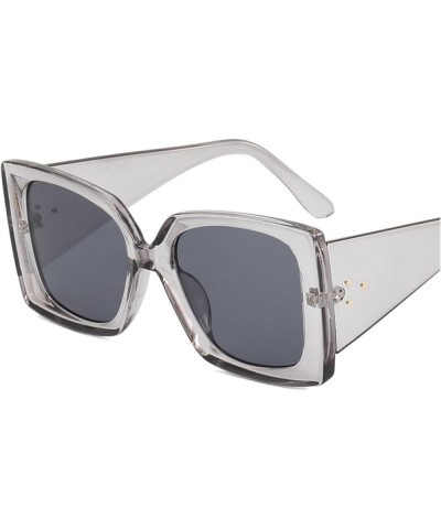 Retro Large Frame Square Men And Women Sunglasses Outdoor Vacation Decorative Sunglasses Gift E $14.45 Designer