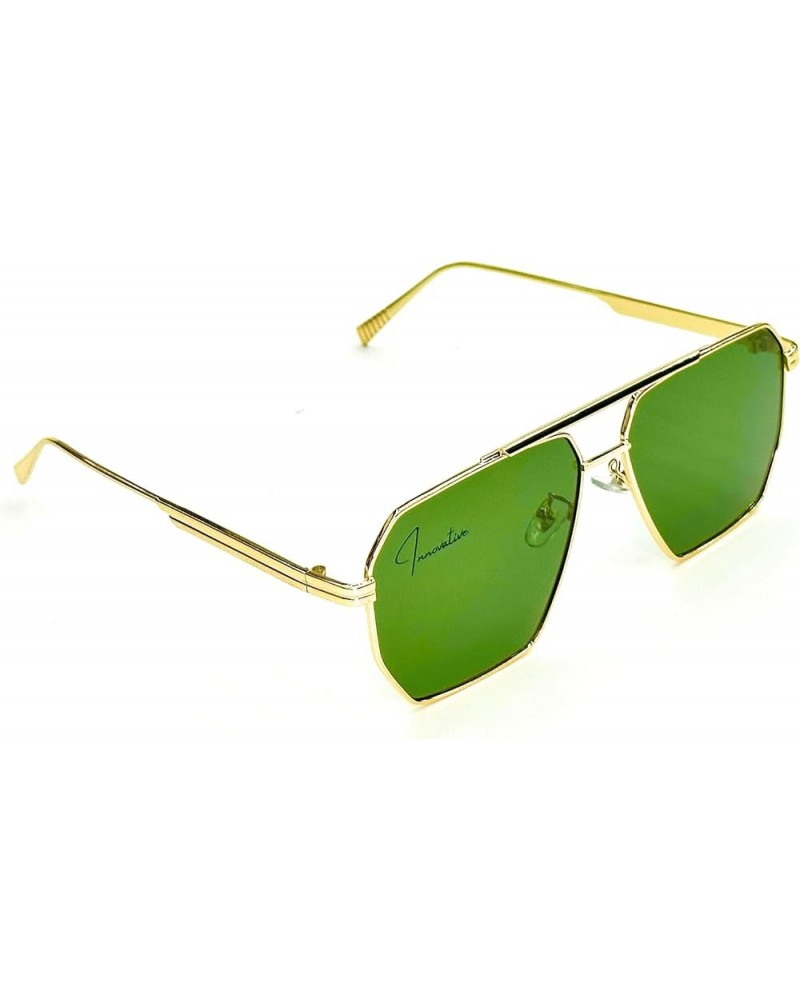 New Oversized Polarized Aviator Hexagon Sunglasses for Women Men Vintage Shades UV400 Classic Large Metal Gold/Green $11.78 A...