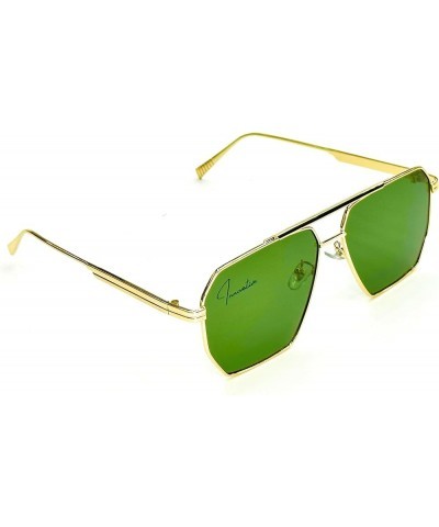 New Oversized Polarized Aviator Hexagon Sunglasses for Women Men Vintage Shades UV400 Classic Large Metal Gold/Green $11.78 A...