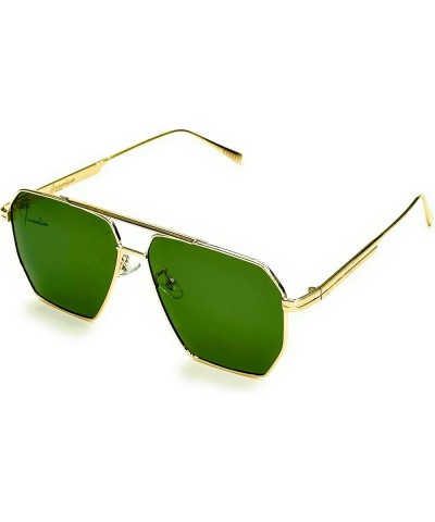 New Oversized Polarized Aviator Hexagon Sunglasses for Women Men Vintage Shades UV400 Classic Large Metal Gold/Green $11.78 A...