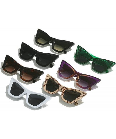 Trendy Cat Eye Sunglasses Vintage Oversized Cateye Style Square Sun Glasses for Women Men Purple $9.93 Cat Eye