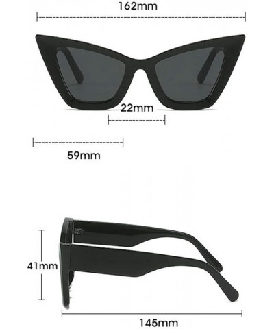 Trendy Cat Eye Sunglasses Vintage Oversized Cateye Style Square Sun Glasses for Women Men Purple $9.93 Cat Eye