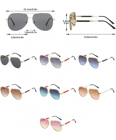 Big Frame Sunglasses Fashion Men Driving Metal Sun Glasses For Women Uv400 Brown Black Gray Blue Lens $24.47 Square