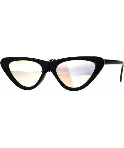 Womens Lollita Fashion Sunglasses Flat Cat Eye Mirrored Lens UV 400 Black (Pink Mirror) $9.15 Designer