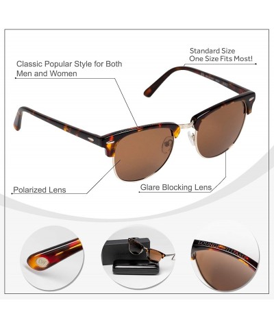 Earl Polarized Sunglasses Designer Inspired Vintage Semi Rimless Tortoise $13.20 Rimless