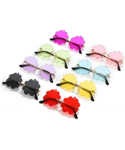 Cute Candy Color Sunglasses for Women Irregular Rimless Female Eyewear Retro rave Party halloween Sun Glasses UV400 2pcs-geen...