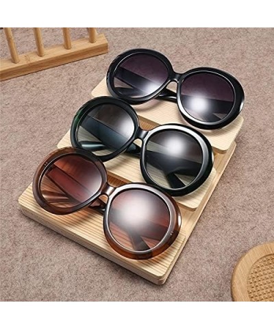 Fashion Round Sunglasses Women Vintage Black Green Oversized Frames Mirror Shades Female Green $17.67 Oversized