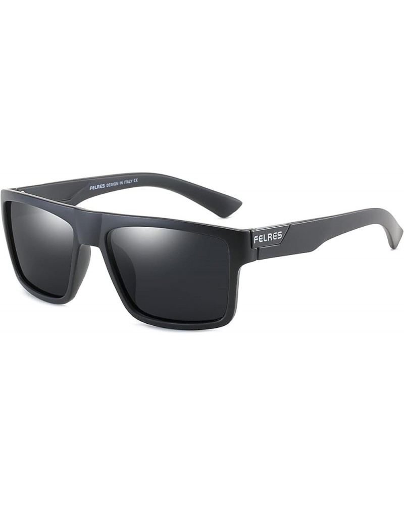 Mens Sport Polarized Sunglasses Outdoor Riding Square Windproof Eyewear F918 Black/Black $11.39 Sport