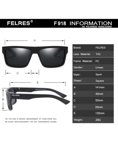 Mens Sport Polarized Sunglasses Outdoor Riding Square Windproof Eyewear F918 Black/Black $11.39 Sport