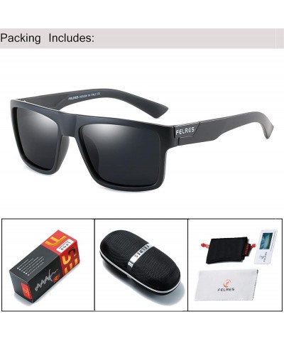 Mens Sport Polarized Sunglasses Outdoor Riding Square Windproof Eyewear F918 Black/Black $11.39 Sport