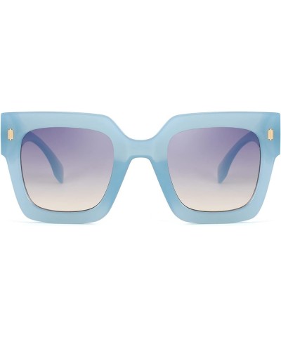 Vintage Oversized Square Sunglasses for Women, Retro Womens Sunglasses UV400 Trendy Luxury Big Sun Glasses Blue $10.00 Square