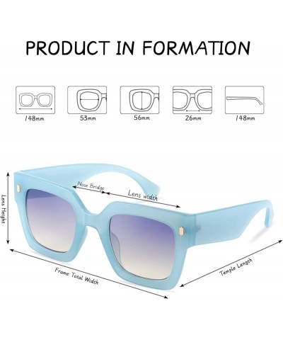 Vintage Oversized Square Sunglasses for Women, Retro Womens Sunglasses UV400 Trendy Luxury Big Sun Glasses Blue $10.00 Square