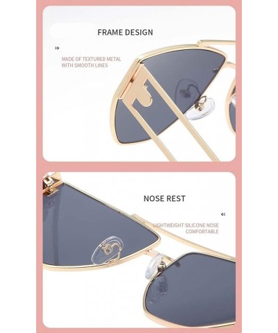 Metal Men and Women Street Shot Sunglasses, Outdoor Vacation Beach Glasses (Color : A, Size : Medium) Medium B $21.26 Designer