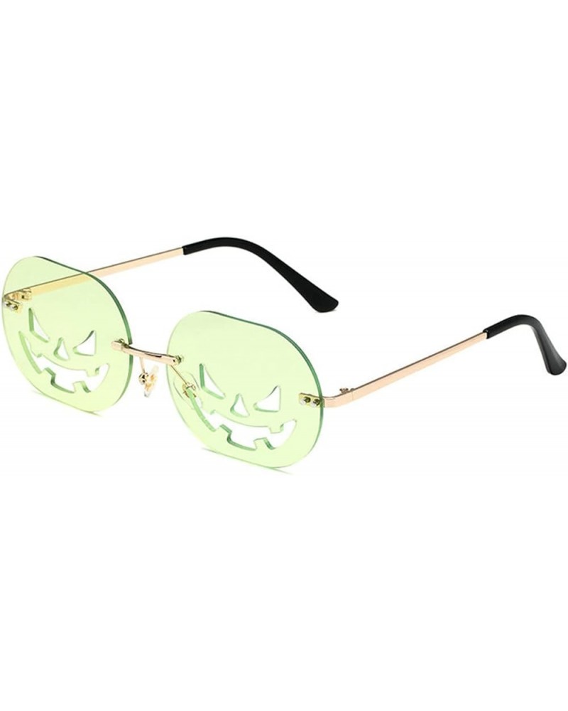 funny Rimless Pumpkin Shape Sunglasses For Women Men Oval Sun Glasses Halloween Party Punk Sun Glasses Eyeglasses Green $9.66...