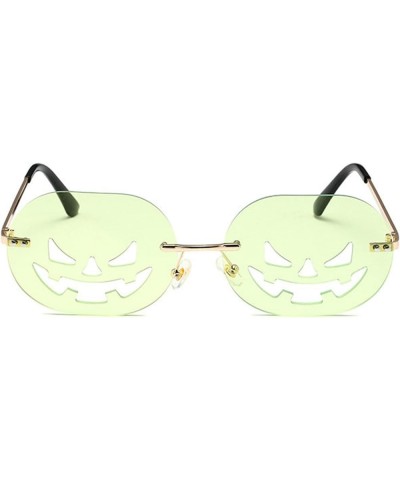 funny Rimless Pumpkin Shape Sunglasses For Women Men Oval Sun Glasses Halloween Party Punk Sun Glasses Eyeglasses Green $9.66...