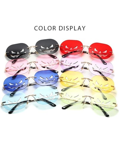 funny Rimless Pumpkin Shape Sunglasses For Women Men Oval Sun Glasses Halloween Party Punk Sun Glasses Eyeglasses Green $9.66...