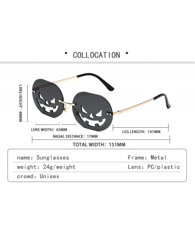 funny Rimless Pumpkin Shape Sunglasses For Women Men Oval Sun Glasses Halloween Party Punk Sun Glasses Eyeglasses Green $9.66...