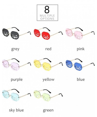 funny Rimless Pumpkin Shape Sunglasses For Women Men Oval Sun Glasses Halloween Party Punk Sun Glasses Eyeglasses Green $9.66...