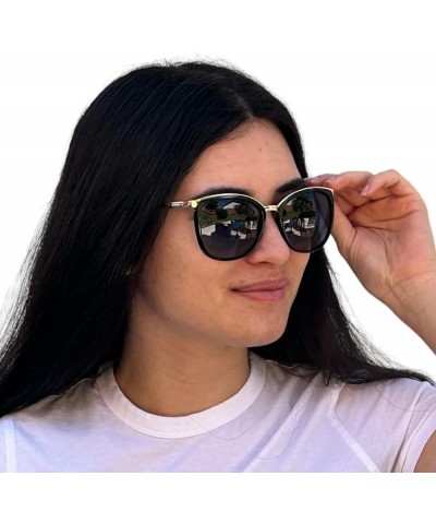 Vintage Thick Oversized Plastic Frame Womens Sunglasses UV 400 Brown - Cz Studded $9.85 Aviator