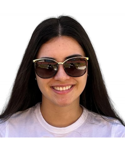 Vintage Thick Oversized Plastic Frame Womens Sunglasses UV 400 Brown - Cz Studded $9.85 Aviator