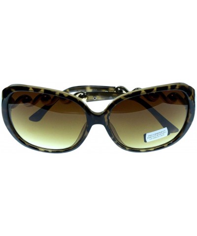 Tortoise-Shell & Brown Colored Composite Oversize-Sunglasses 3876 $13.53 Oversized