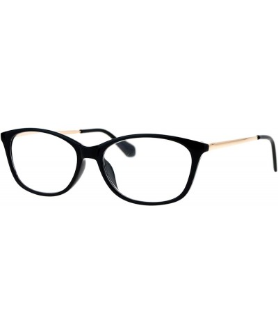 Womens Magnified Reading Glasses Oval Rectangular Designer Frame Black Gold $8.77 Oval