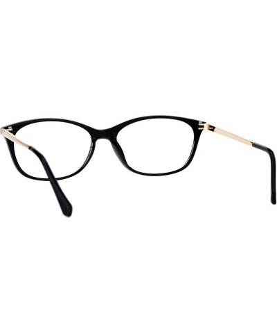 Womens Magnified Reading Glasses Oval Rectangular Designer Frame Black Gold $8.77 Oval