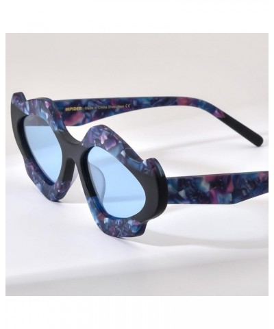 Matte Acetate Vintage Retro Cat Eye Polarized Sunglasses for Women 9291T 9291t Matte Blue $21.06 Cat Eye