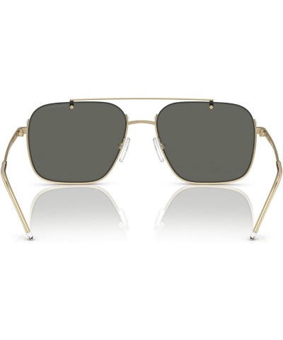 Men's Ea2150 Aviator Sunglasses Shiny Pale Gold/Brown Mirrored Gold $55.20 Designer