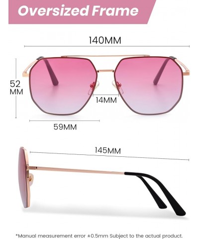 Aviator Sunglasses for womens men 2024 Vintage 70s Classic Trendy Retro Sunglasses UV400 Protection C13 Gradual Pink Polarize...