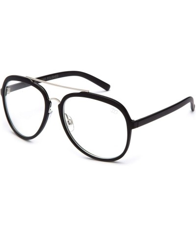 Newbee Fashion - IG Oversized Round Metal and Plastic Frame Designer Inspired Clear Lens Glasses Matte Black $7.94 Square