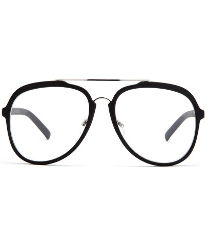 Newbee Fashion - IG Oversized Round Metal and Plastic Frame Designer Inspired Clear Lens Glasses Matte Black $7.94 Square