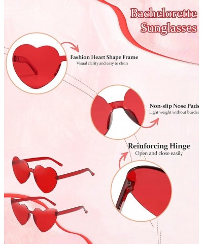 20 Pack Women Sunglsses Heart Shaped Sunglasses Mixed Styles Heart Glasses Candy Color Eyewear for Bachelorette Party 20-red ...