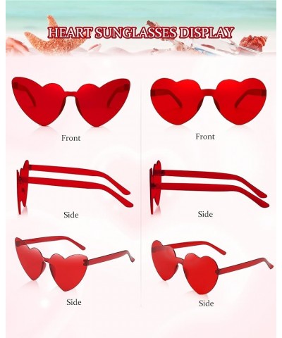 20 Pack Women Sunglsses Heart Shaped Sunglasses Mixed Styles Heart Glasses Candy Color Eyewear for Bachelorette Party 20-red ...