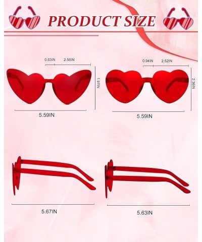 20 Pack Women Sunglsses Heart Shaped Sunglasses Mixed Styles Heart Glasses Candy Color Eyewear for Bachelorette Party 20-red ...