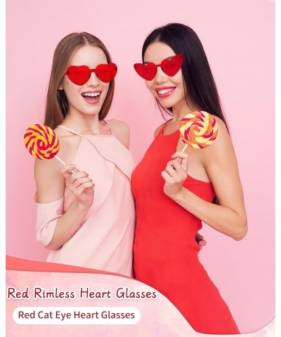 20 Pack Women Sunglsses Heart Shaped Sunglasses Mixed Styles Heart Glasses Candy Color Eyewear for Bachelorette Party 20-red ...