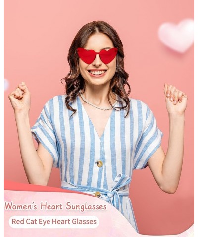 20 Pack Women Sunglsses Heart Shaped Sunglasses Mixed Styles Heart Glasses Candy Color Eyewear for Bachelorette Party 20-red ...