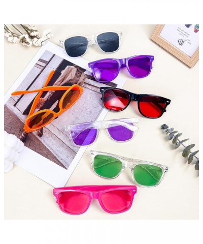 12/24 Pack Wholesale Retro Neon Colors Party Favor Supplies Unisex Sunglasses Bulk for Adults Teens, UV400 Protection 12 Mix ...