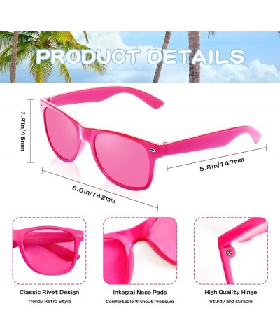 12/24 Pack Wholesale Retro Neon Colors Party Favor Supplies Unisex Sunglasses Bulk for Adults Teens, UV400 Protection 12 Mix ...