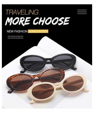 Retro Small Frame Oval Men and Women Vacation Beach Sunglasses (Color : E, Size : 1) 1 B $20.16 Designer