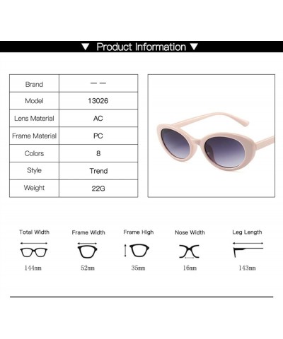 Retro Small Frame Oval Men and Women Vacation Beach Sunglasses (Color : E, Size : 1) 1 B $20.16 Designer